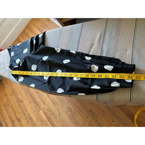 Vintage 80s secretary top size 14 polka dots new old stock puff sleeve - Picture 10 of 12